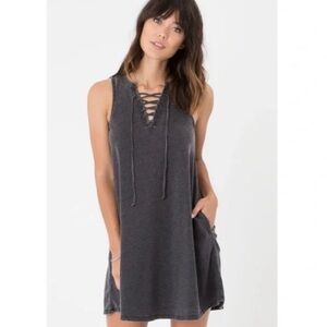Z Supply All Tied Up Gray Swing Mini Dress Size Small